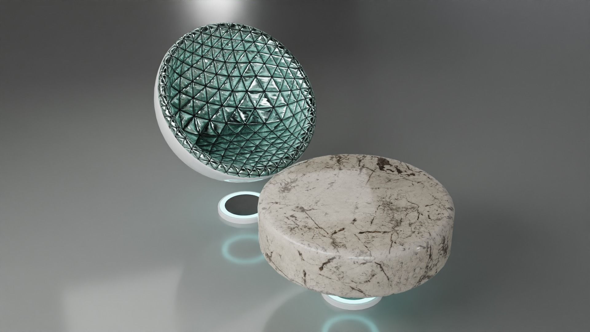 Sci-fi Chair and Table Free low-poly 3D model_18