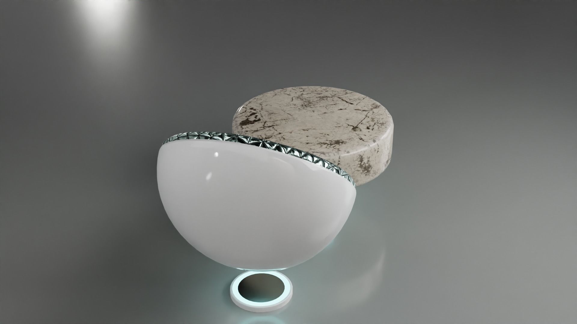 Sci-fi Chair and Table Free low-poly 3D model_5