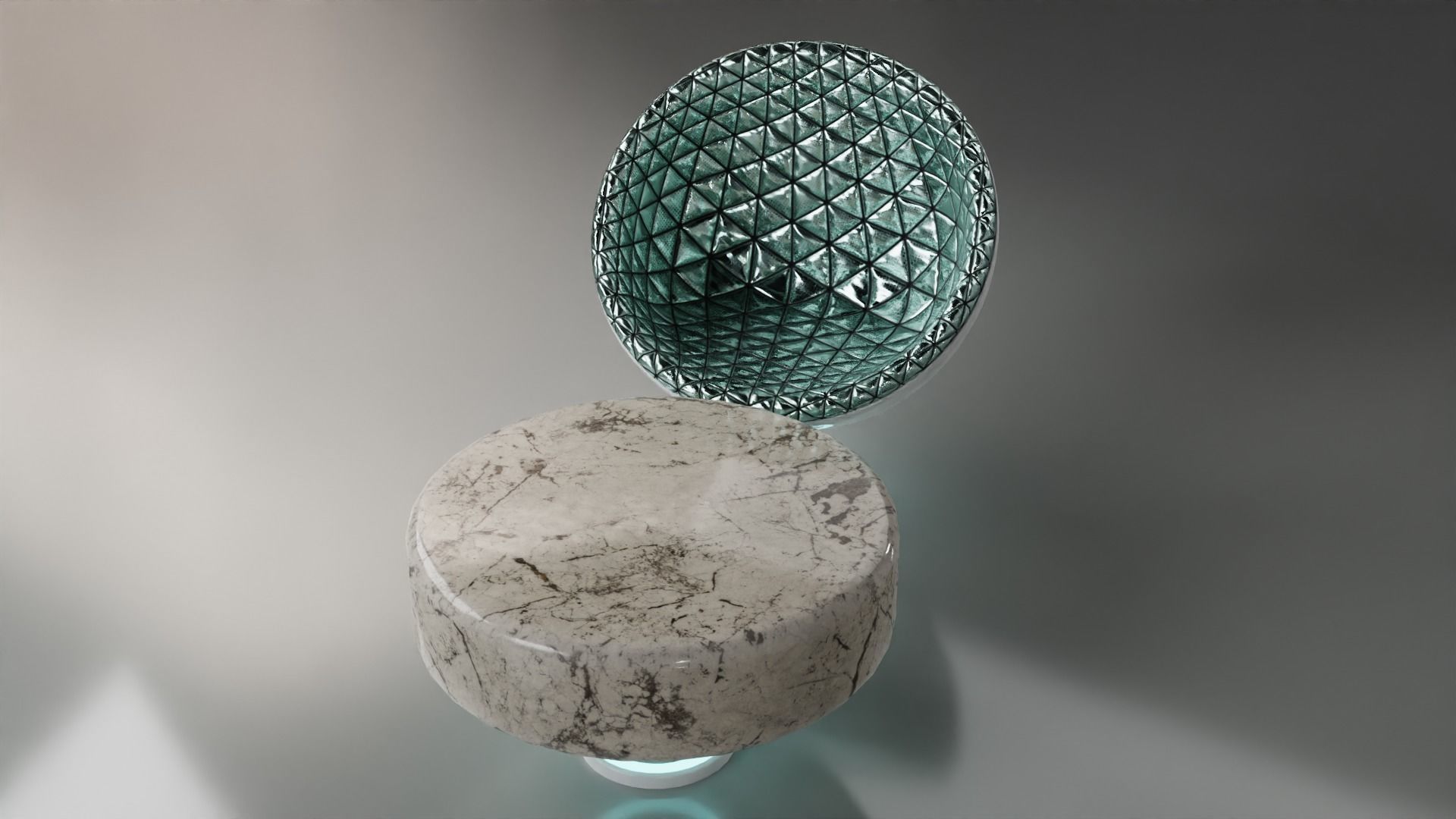 Sci-fi Chair and Table Free low-poly 3D model_15