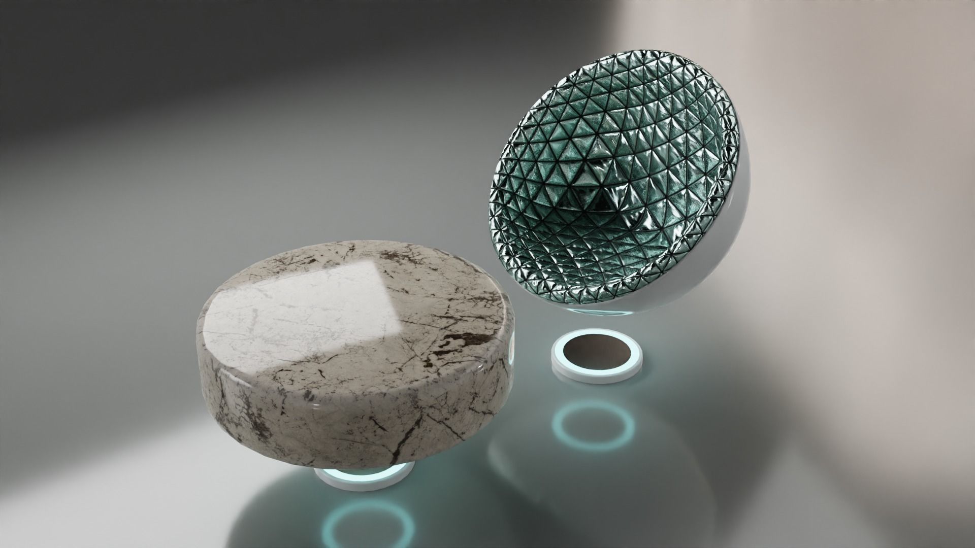 Sci-fi Chair and Table Free low-poly 3D model_13