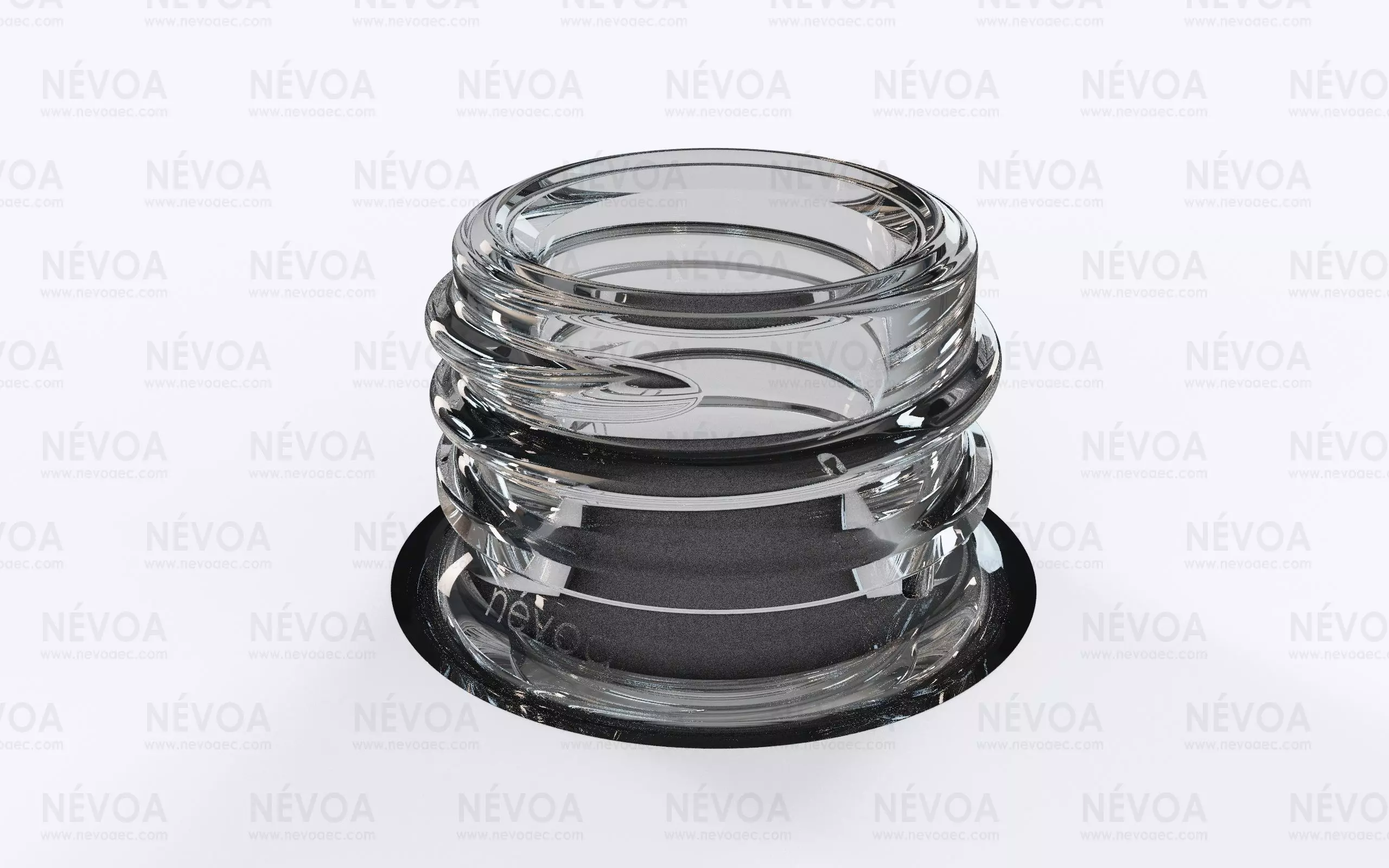 Glass finish - GME 40 25 - 15 mm - Screw neck with AB 3D model_0