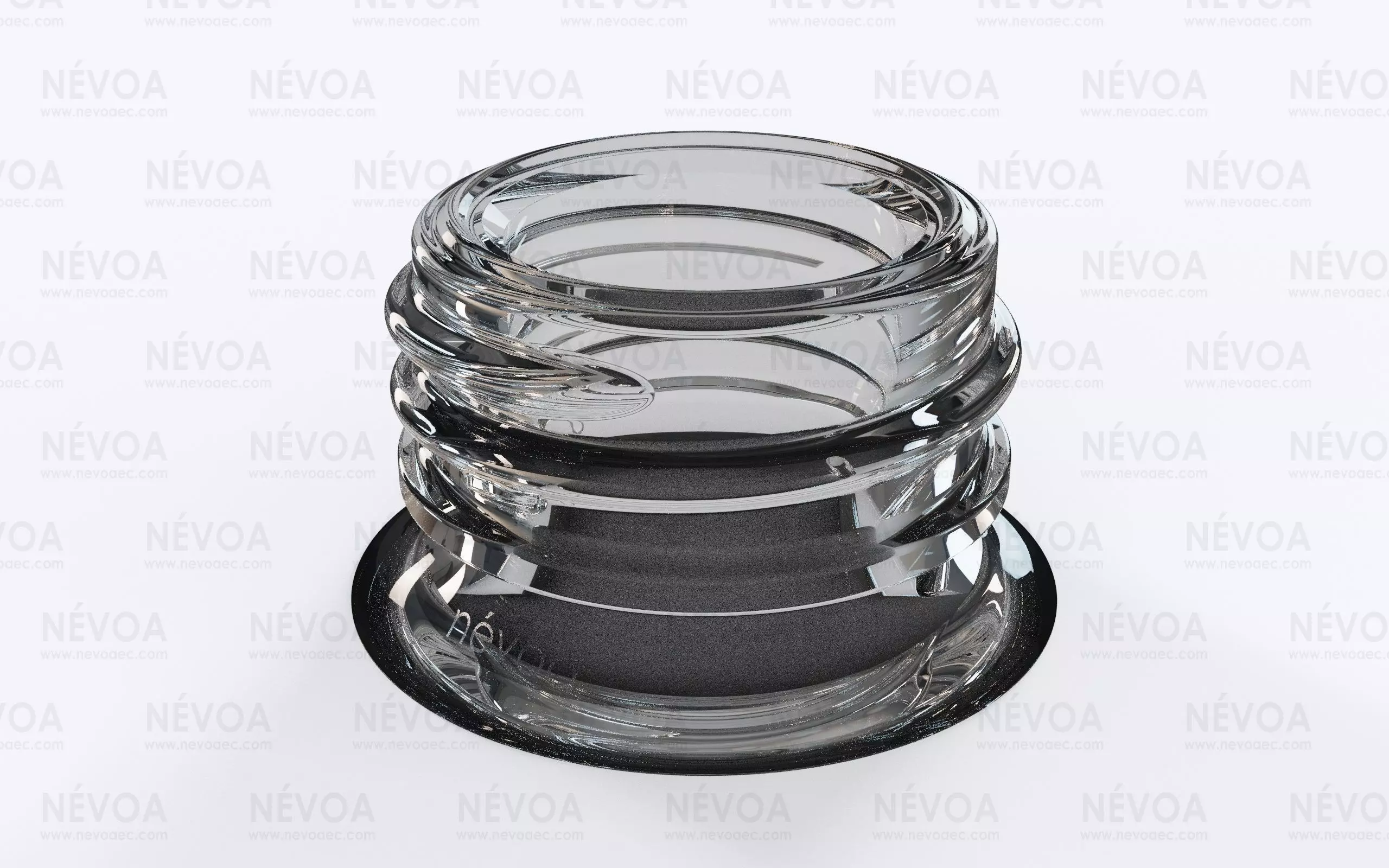 Glass finish - GME 40 25 - 17 mm - RG - Screw neck with AB 3D model