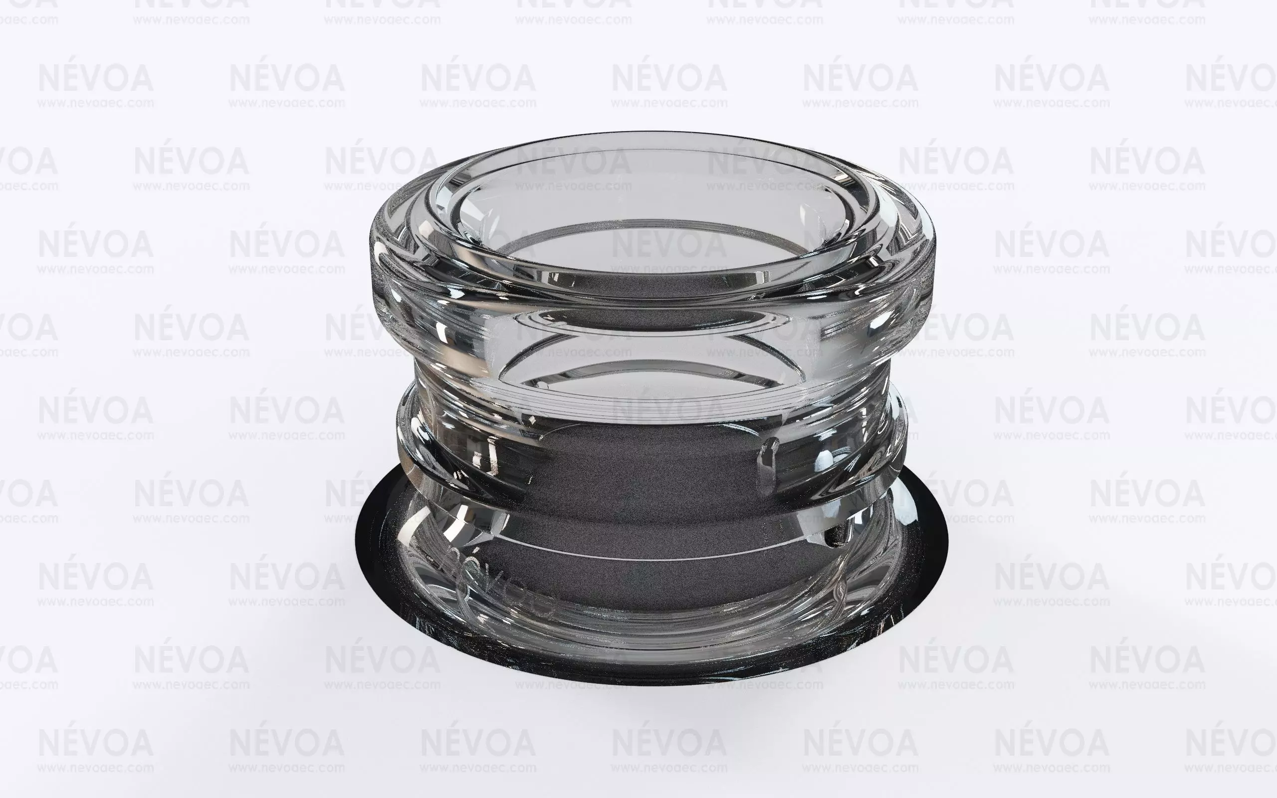 Glass finish - GME 40 30 - 15 mm - Crimped neck with AB 3D model_0