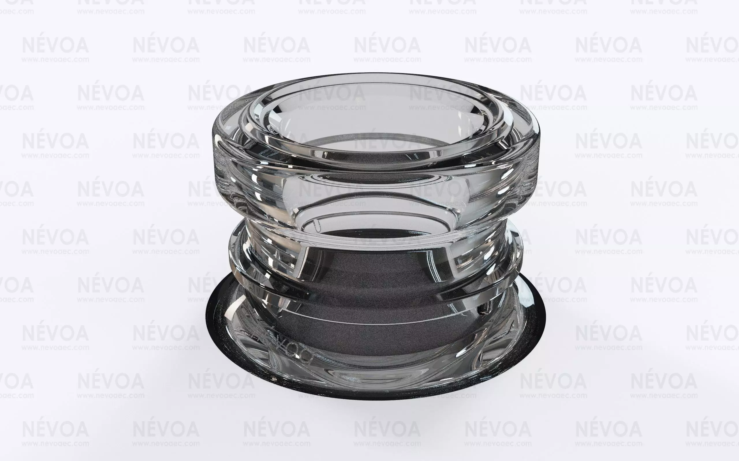Glass finish - GME 40 30 - 17 mm - Crimped neck with AB 3D model_0
