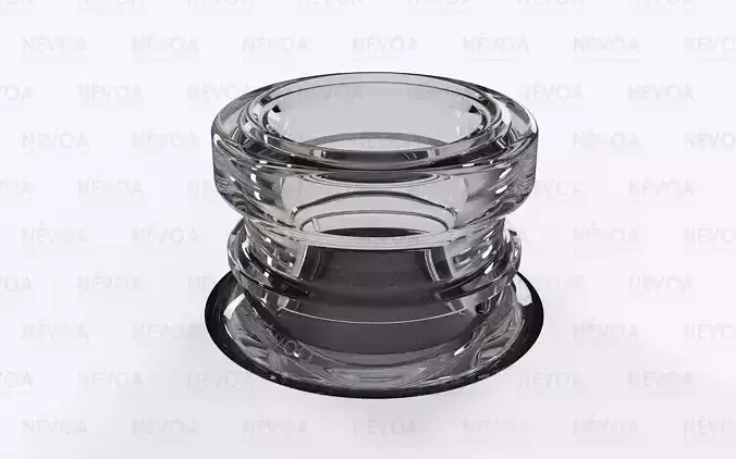Glass finish - GME 40 30 - 17 mm - Crimped neck with AB 3D model