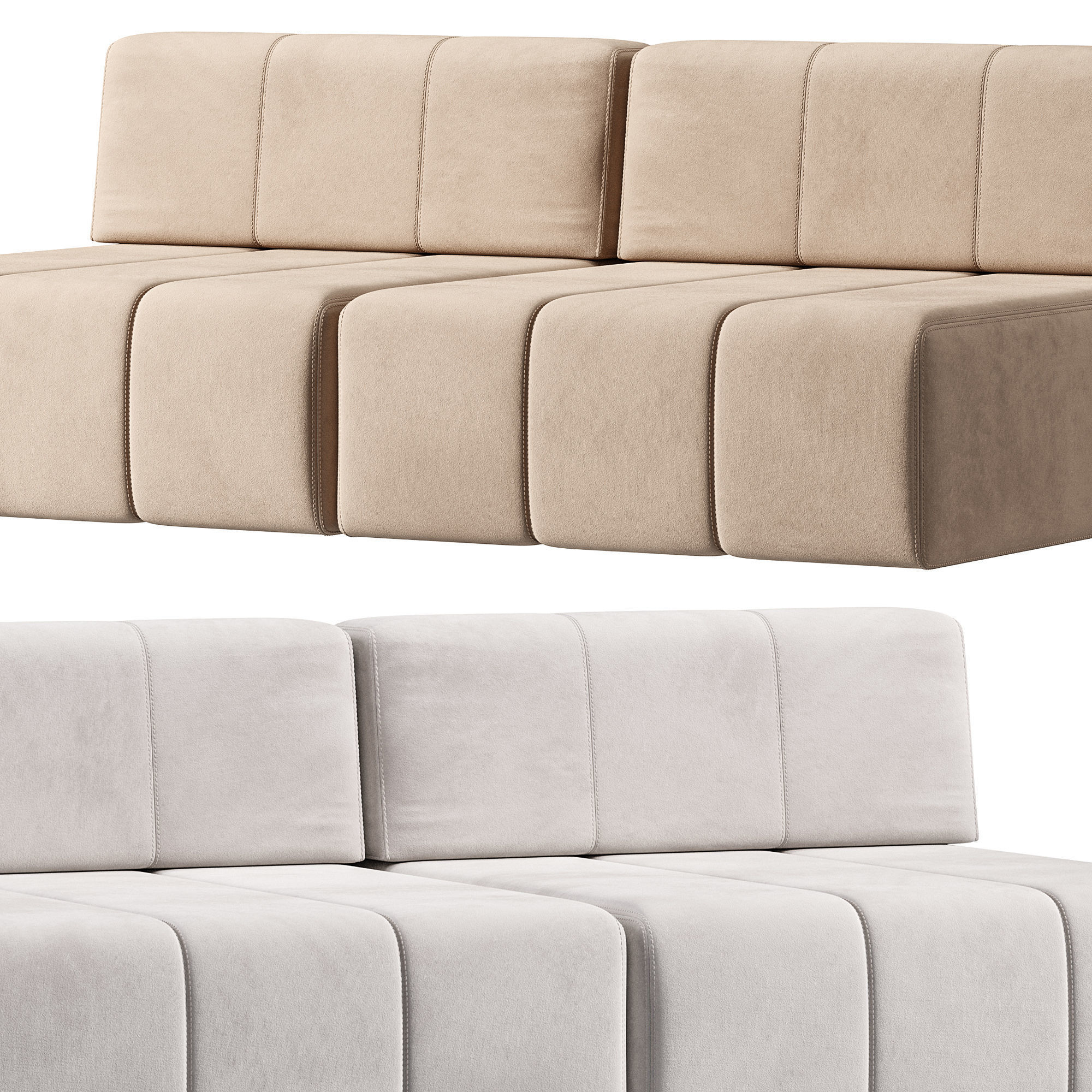 DIVANO FUR NATURE RIVA 1920 Low-poly 3D model_1