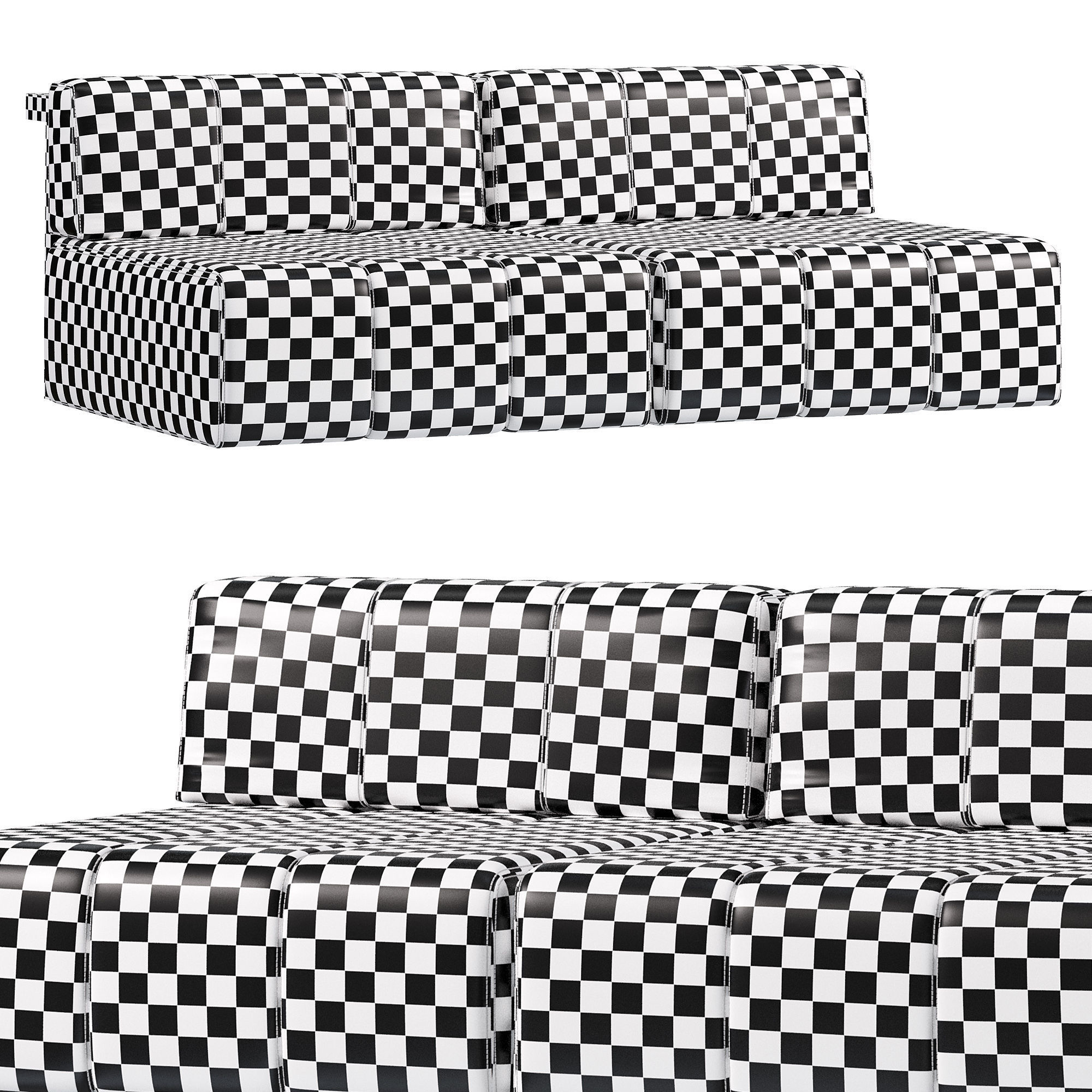 DIVANO FUR NATURE RIVA 1920 Low-poly 3D model_4