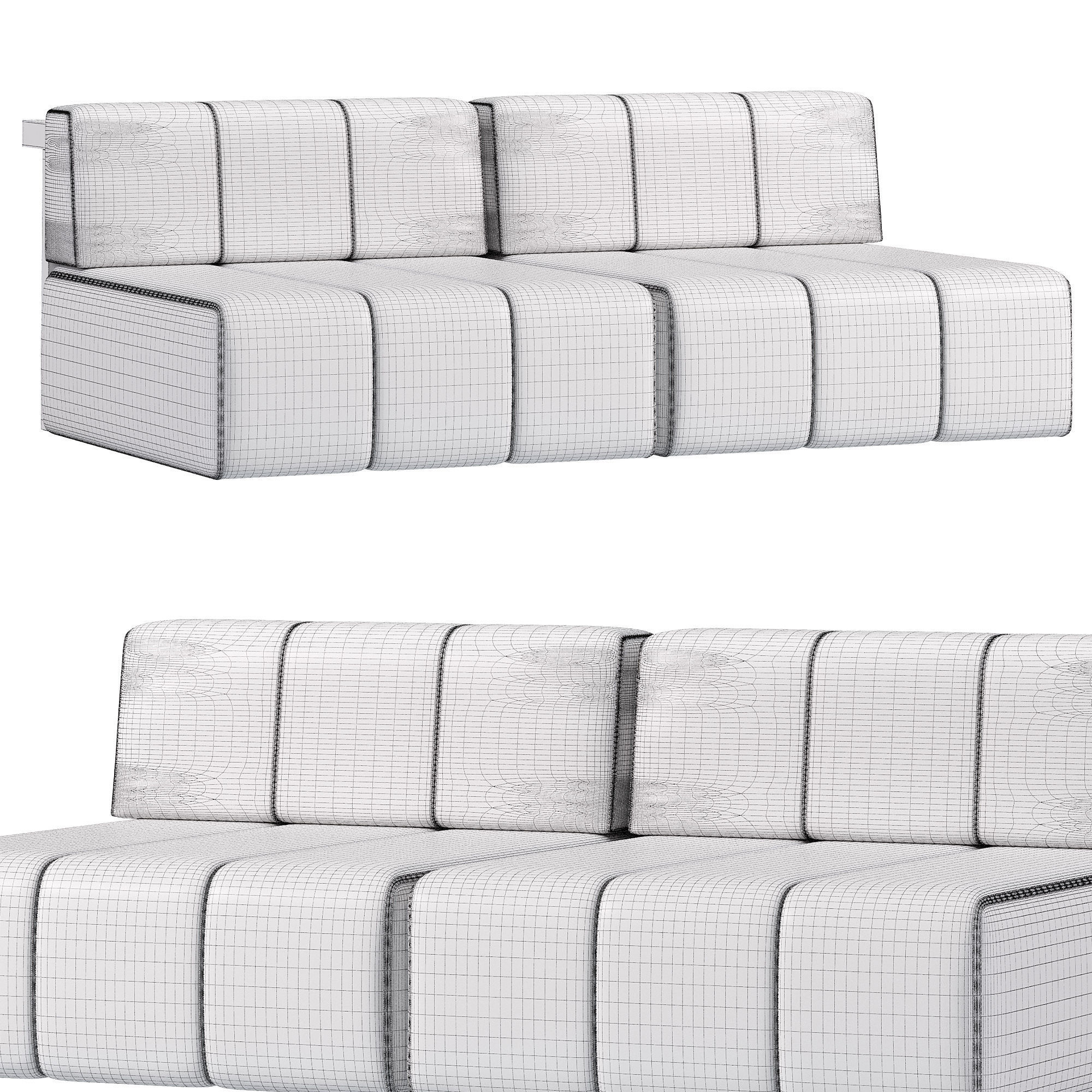 DIVANO FUR NATURE RIVA 1920 Low-poly 3D model_3