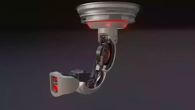 Ai Robot Control Unit Rigged and Animated Low-poly 3D model