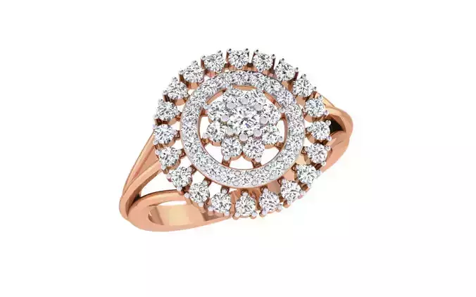 Women Diamond Ring 3dm stl render details
