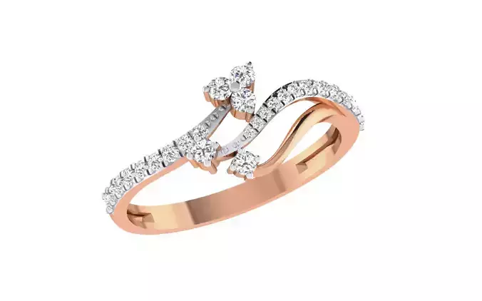 Women Diamond Ring 3dm stl render details