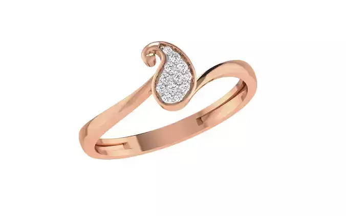 Women Diamond Ring 3dm stl render details