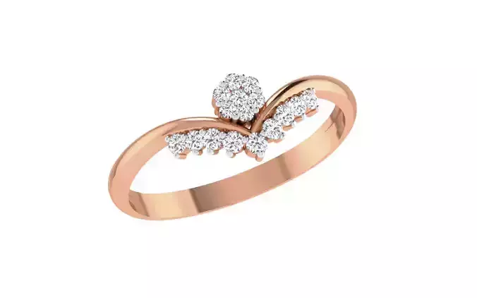 Women Diamond Ring 3dm stl render details