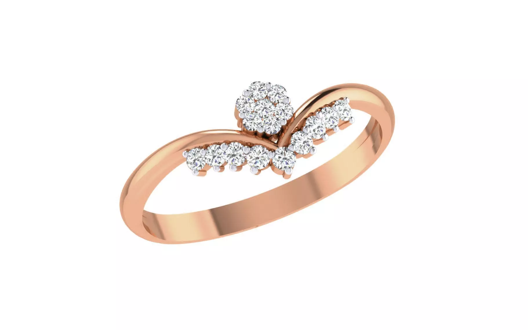 Women Diamond Ring 3dm stl render details 3D print model