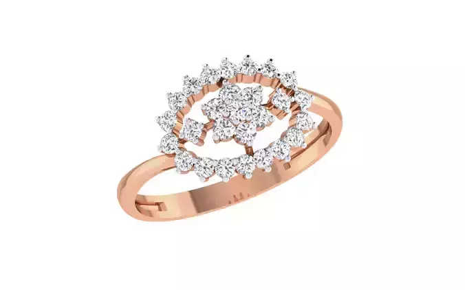 Women Diamond Ring 3dm stl render details