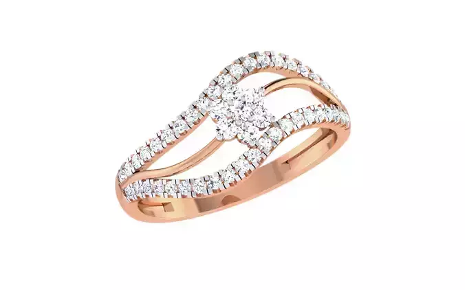 Women Diamond Ring 3dm stl render details