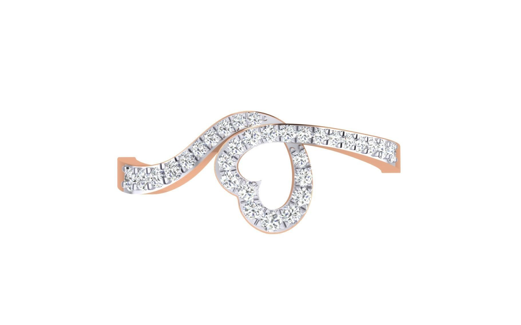 Women Diamond Ring 3dm stl render details 3D print model_8