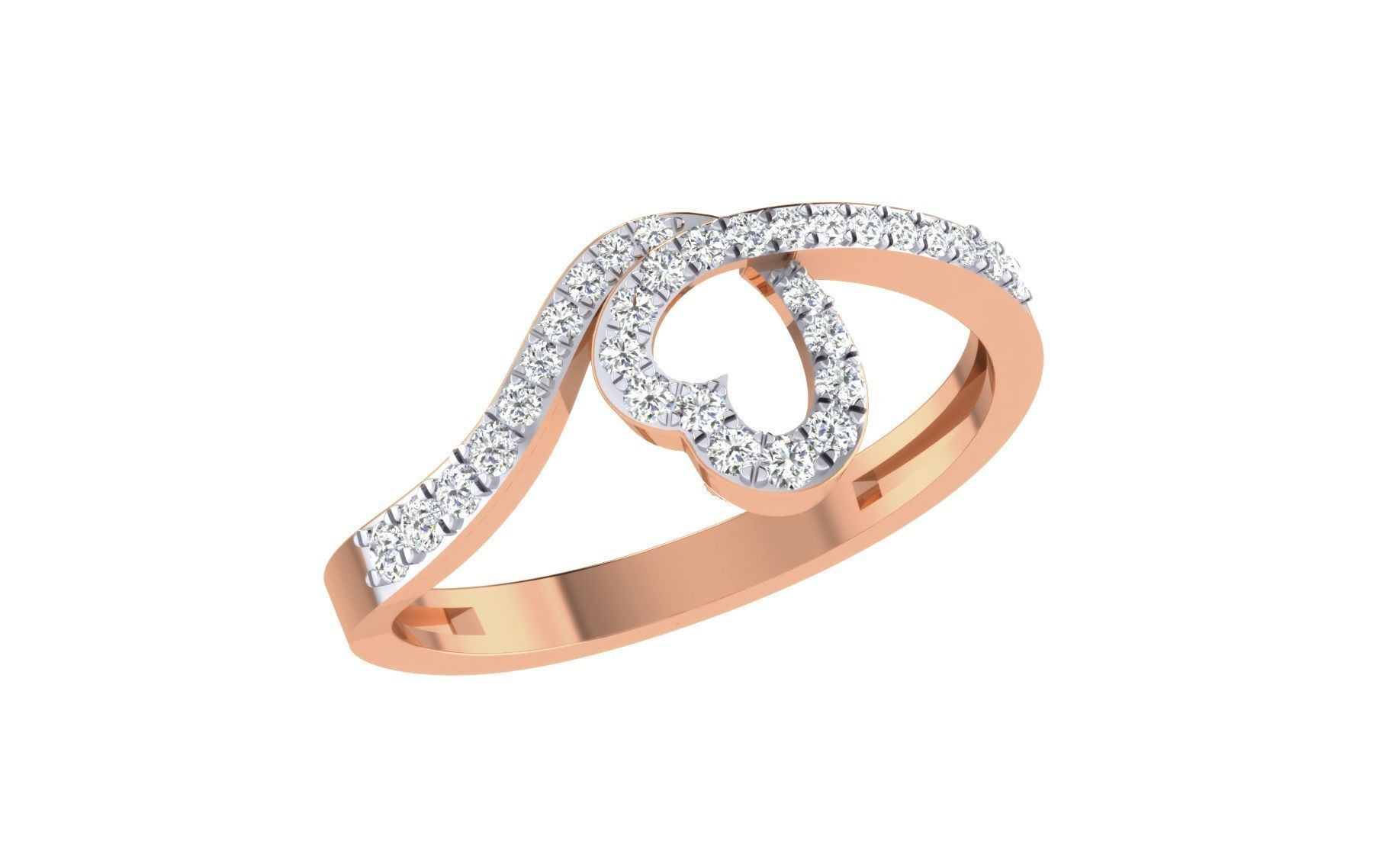 Women Diamond Ring 3dm stl render details 3D print model_1