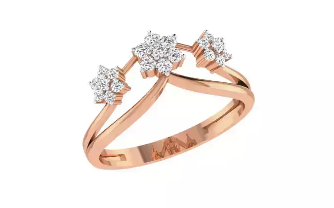 Women Diamond Ring 3dm stl render details