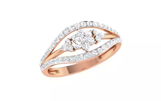 Women Diamond Ring 3dm stl render details