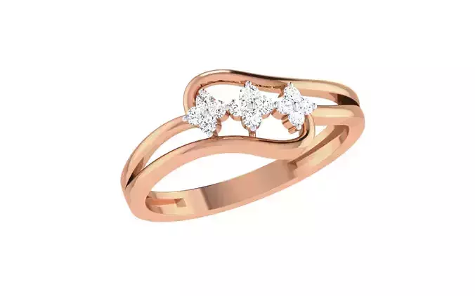 Women Diamond Ring 3dm stl render details