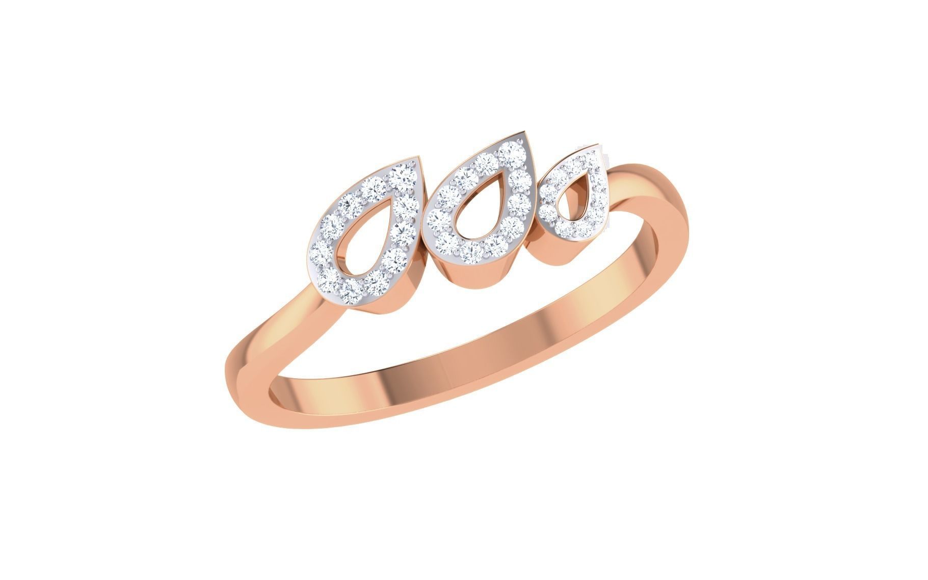 Women Diamond Ring 3dm stl render details 3D print model_1