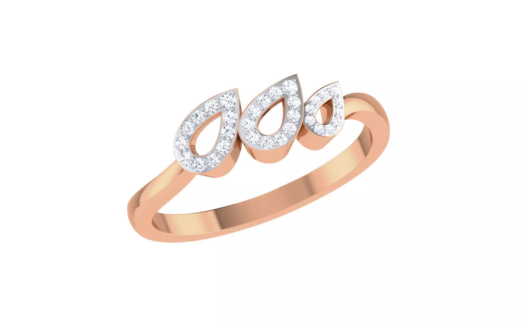 Women Diamond Ring 3dm stl render details 3D print model_0