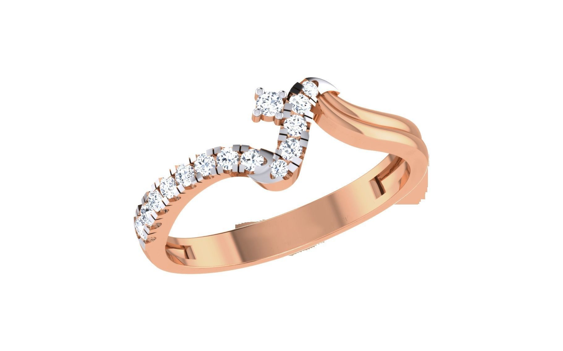Women Diamond Ring 3dm stl render details 3D print model_1