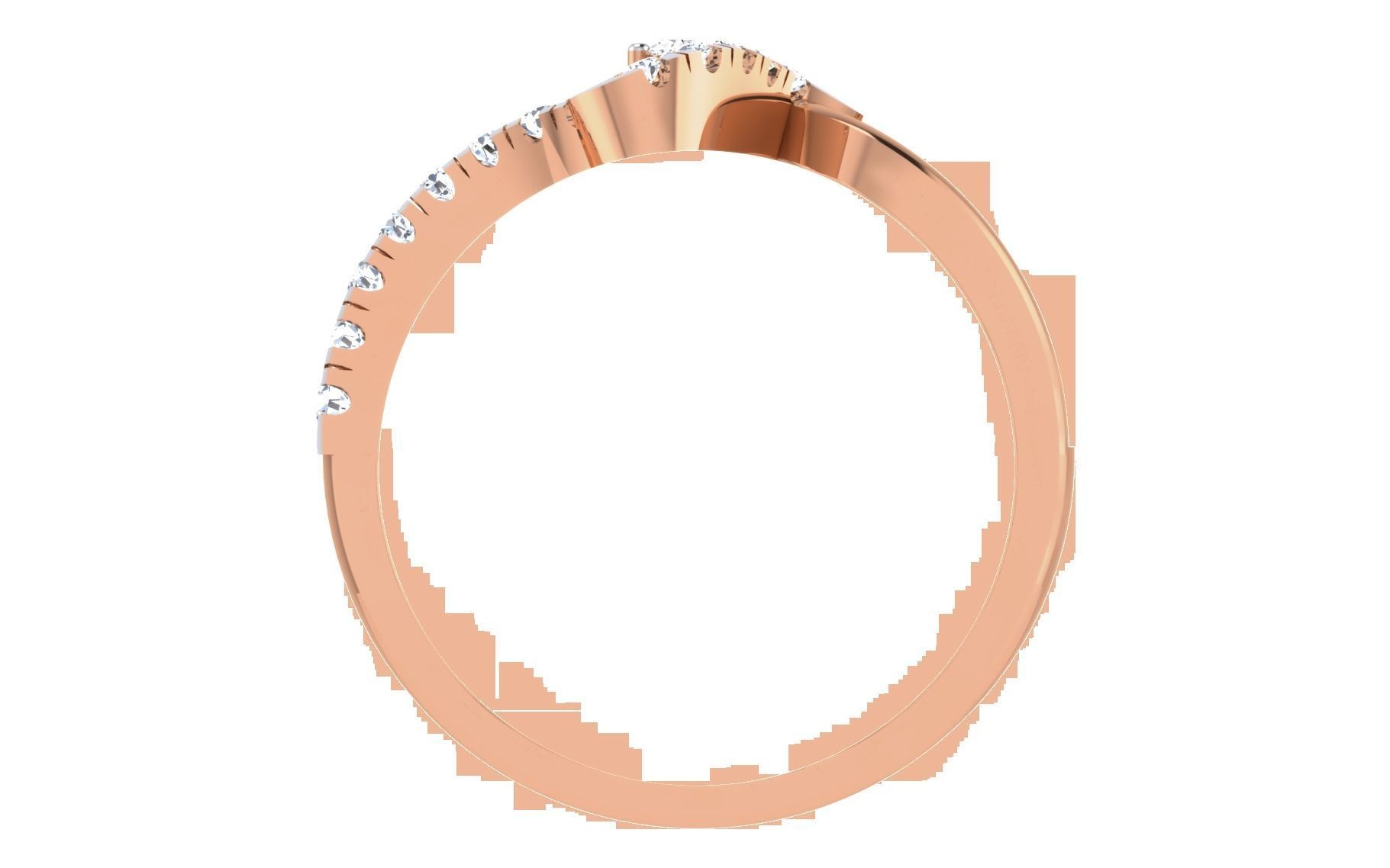 Women Diamond Ring 3dm stl render details 3D print model_4