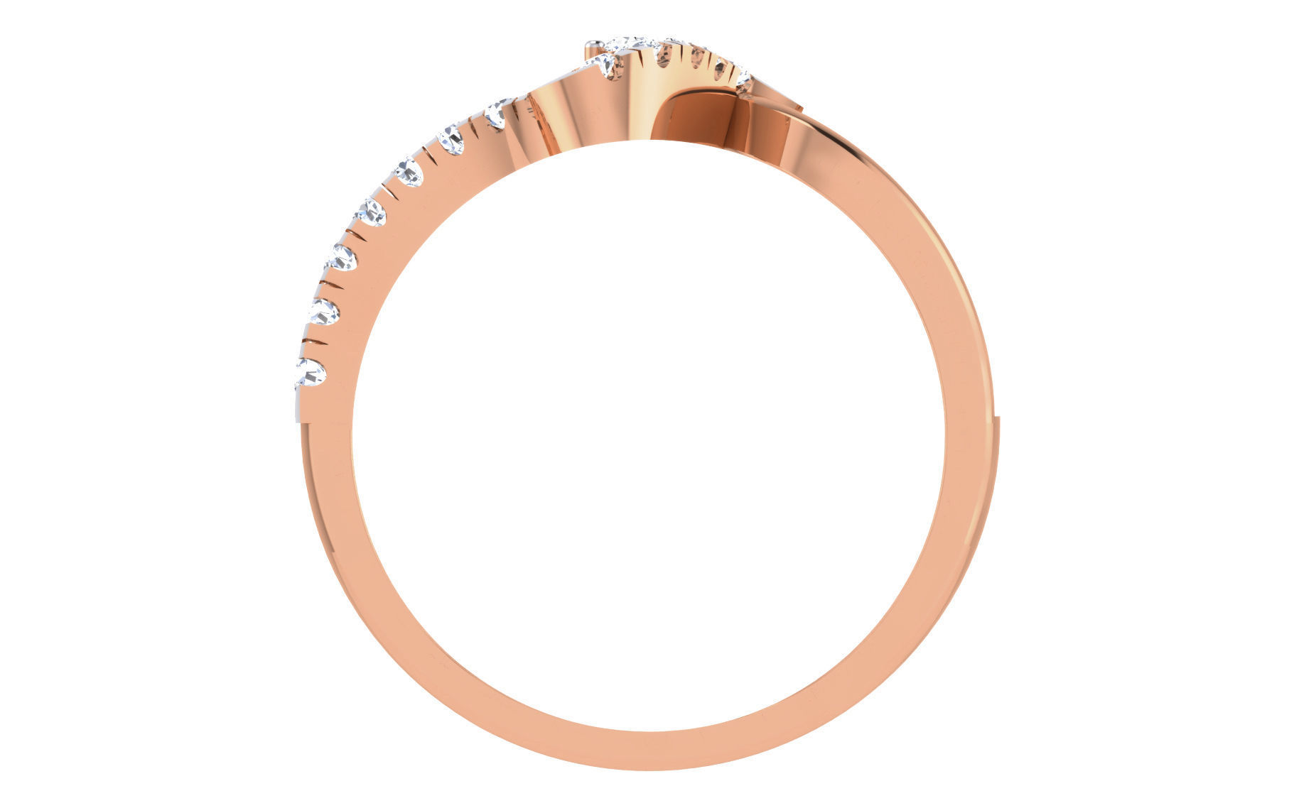 Women Diamond Ring 3dm stl render details 3D print model_2