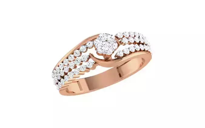 Women Diamond Ring 3dm stl render details