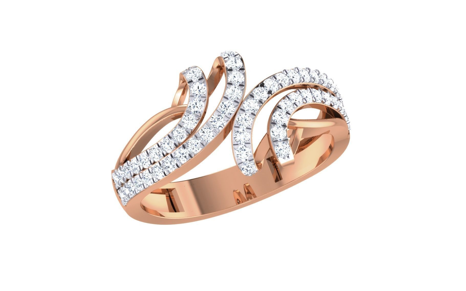 Women Diamond Ring 3dm stl render details 3D print model_1