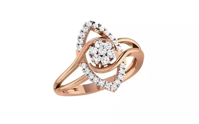 Women Diamond Ring 3dm stl render details