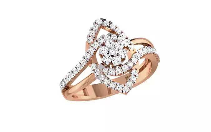 Women Diamond Ring 3dm stl render details