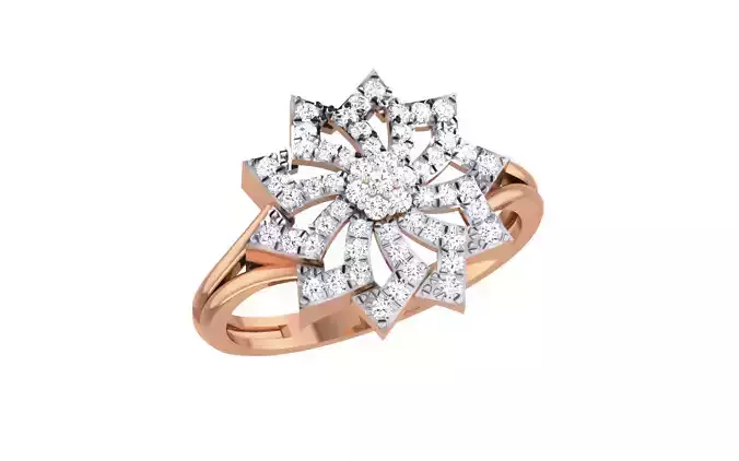 Women Diamond Ring 3dm stl render details