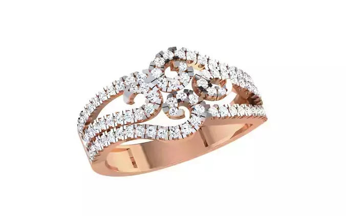 Women Diamond Ring 3dm stl render details