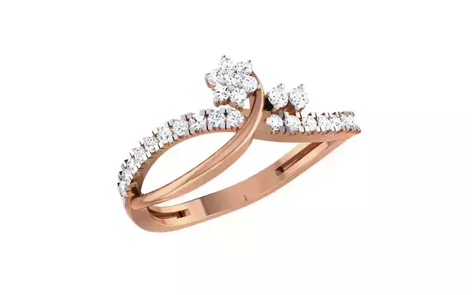 Women Diamond Ring 3dm stl render details