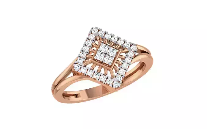 Women Diamond Ring 3dm stl render details