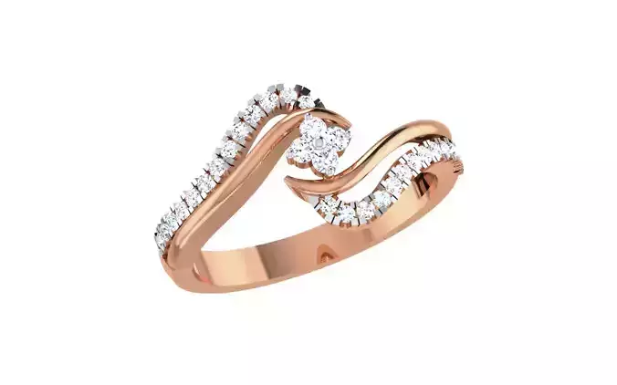 Women Diamond Ring 3dm stl render details