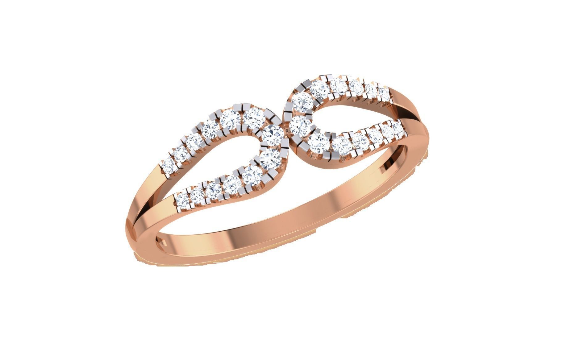 Women Diamond Ring 3dm stl render details 3D print model_1