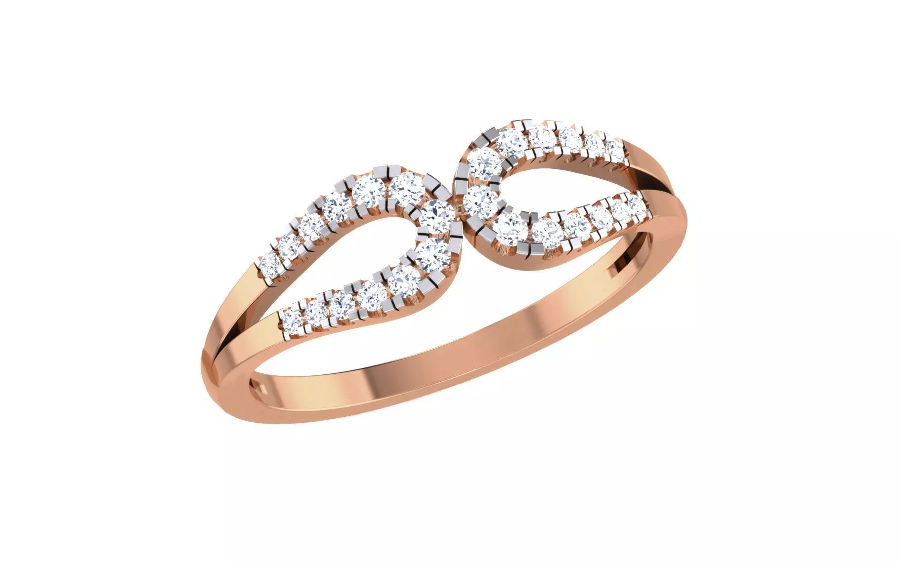 Women Diamond Ring 3dm stl render details 3D print model_0