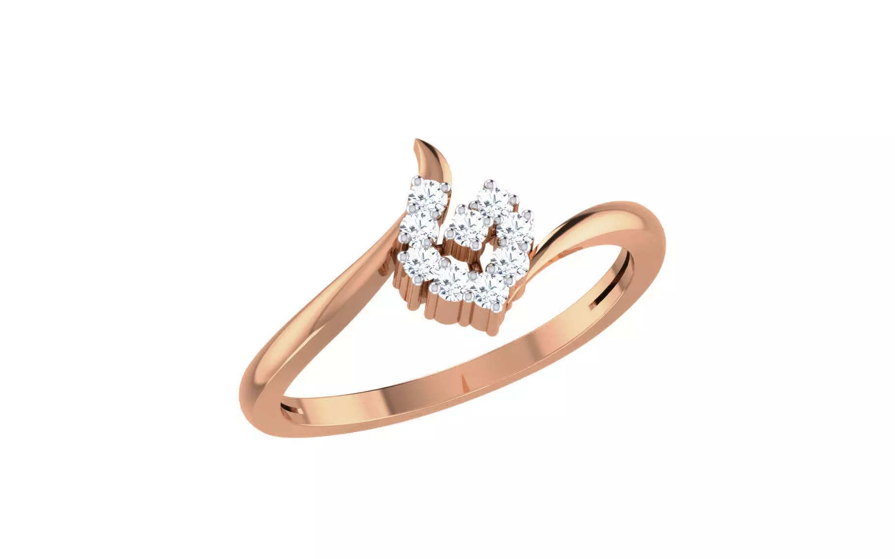 Women Diamond Ring 3dm stl render details 3D print model_0