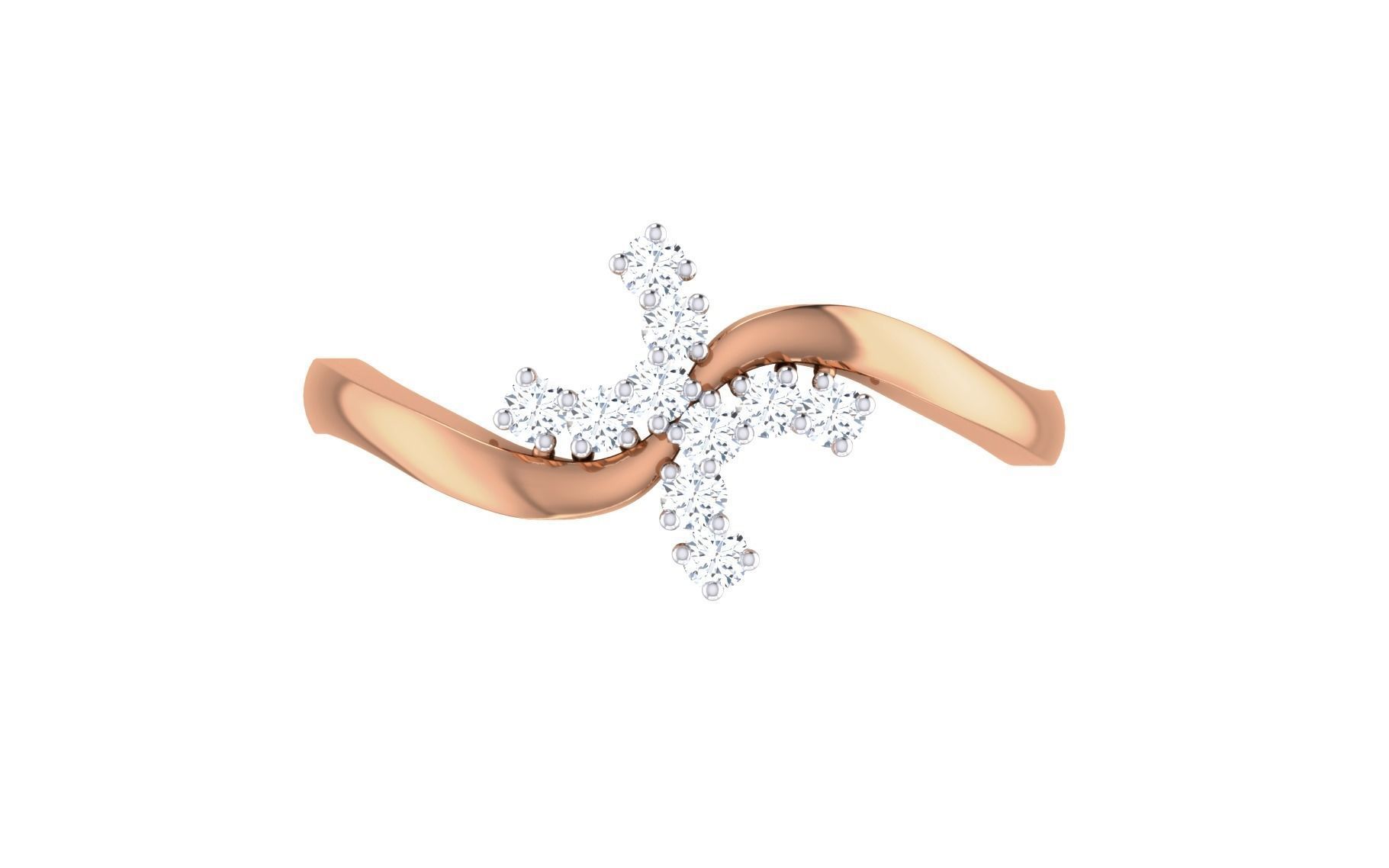 Women Diamond Ring 3dm stl render details 3D print model_8