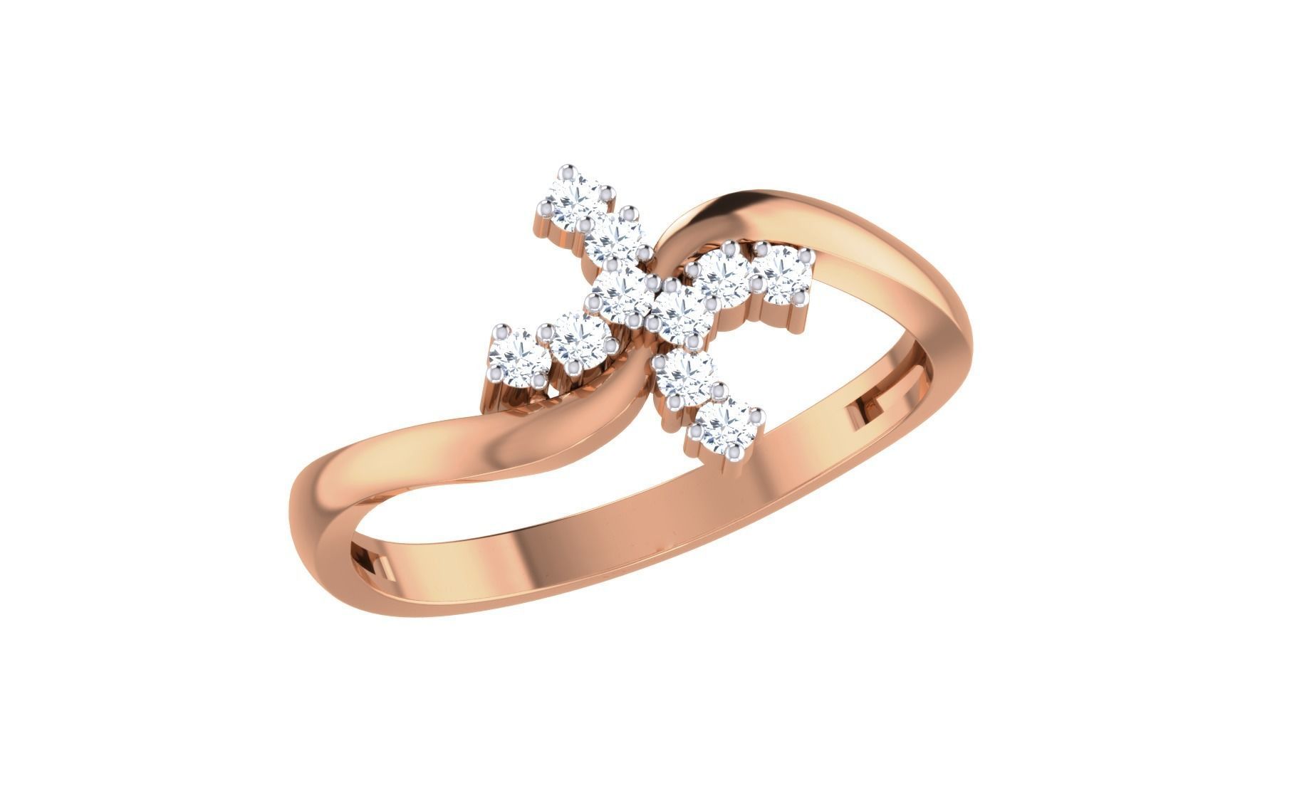 Women Diamond Ring 3dm stl render details 3D print model_1
