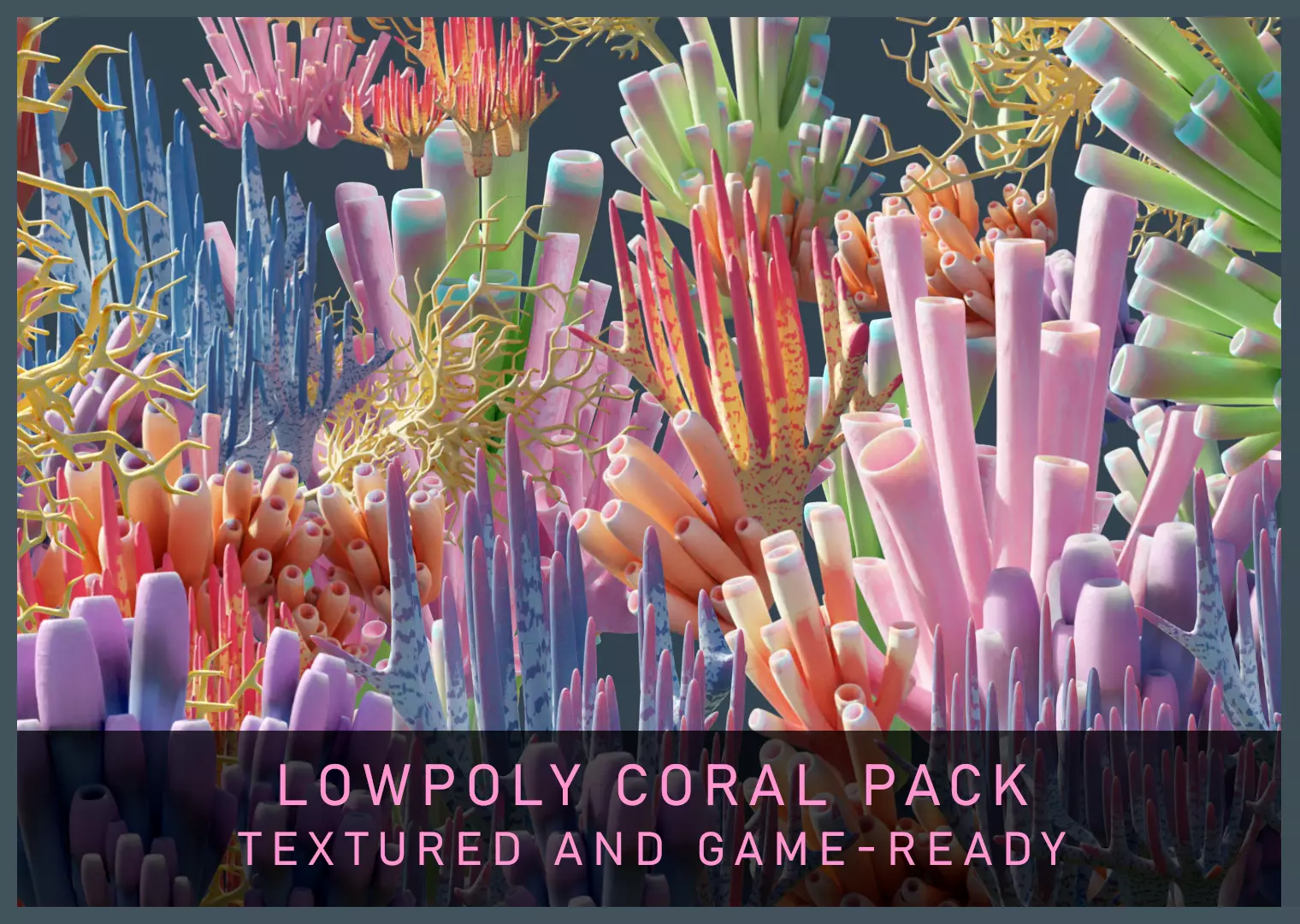 Lowpoly Coral Pack Low-poly 3D model_0