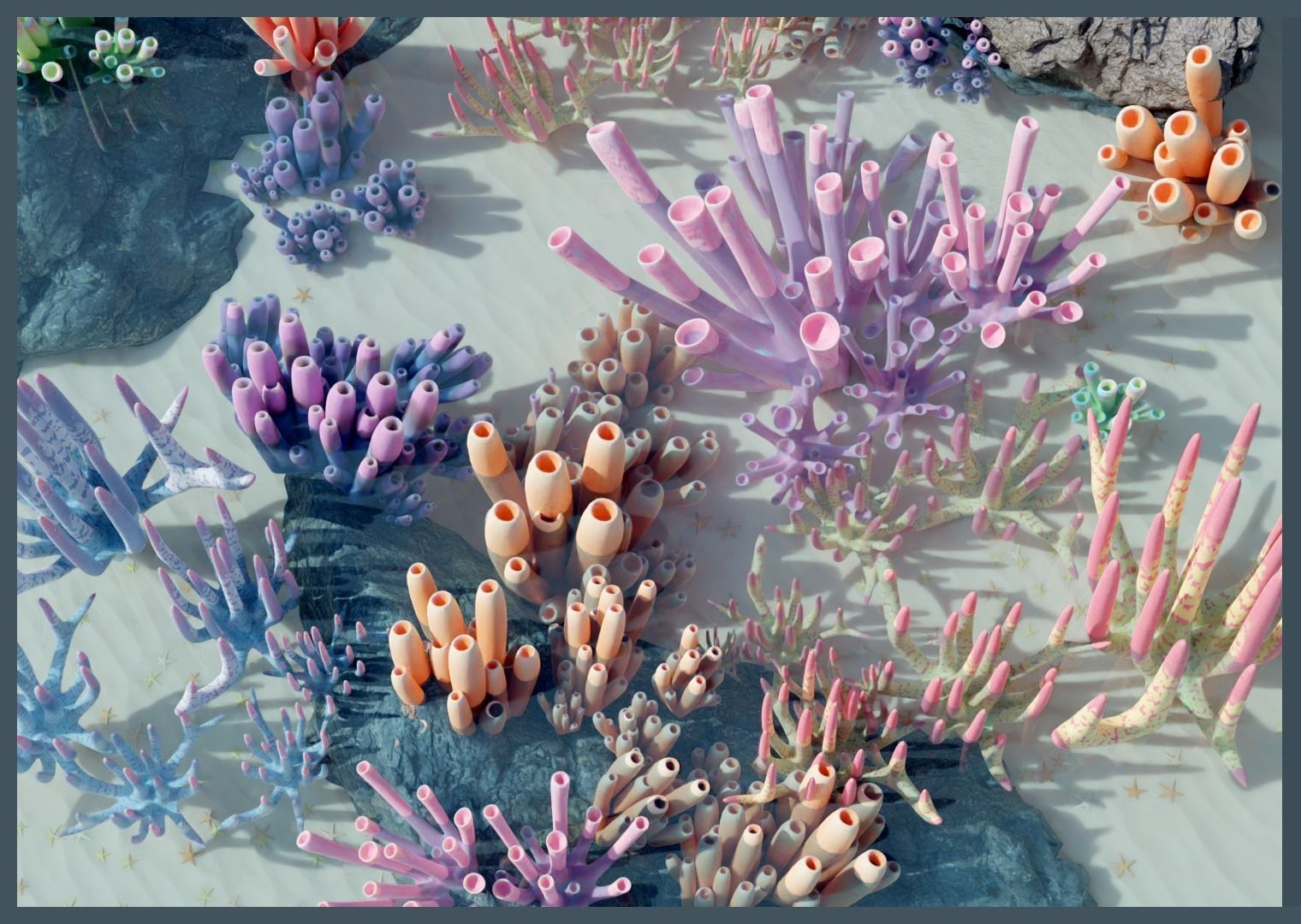 Lowpoly Coral Pack Low-poly 3D model_3