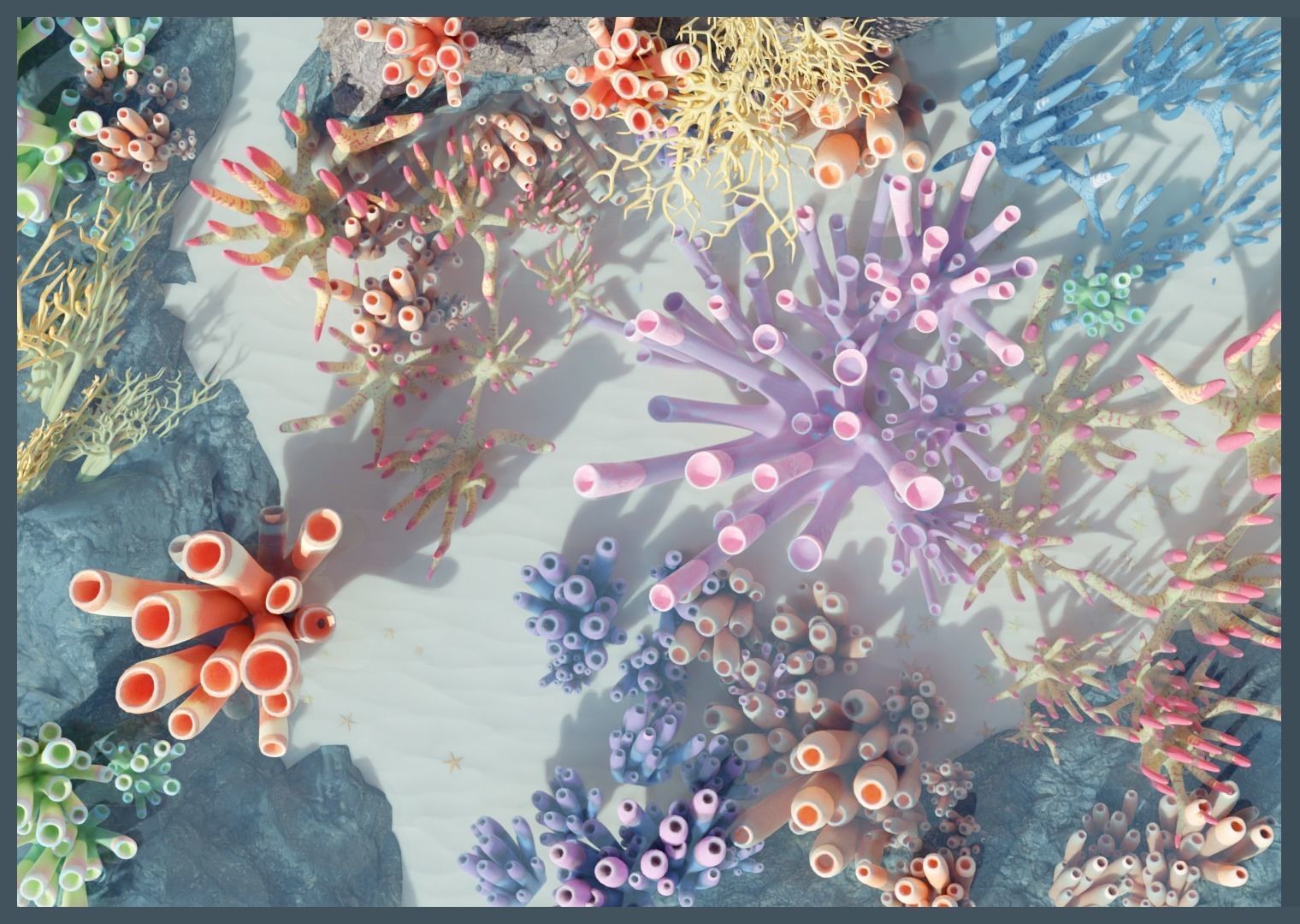 Lowpoly Coral Pack Low-poly 3D model_1