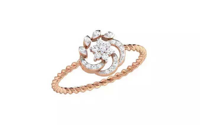 Women Diamond Ring 3dm stl render details