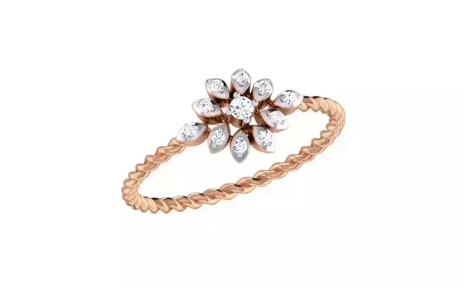 Women Diamond Ring 3dm stl render details