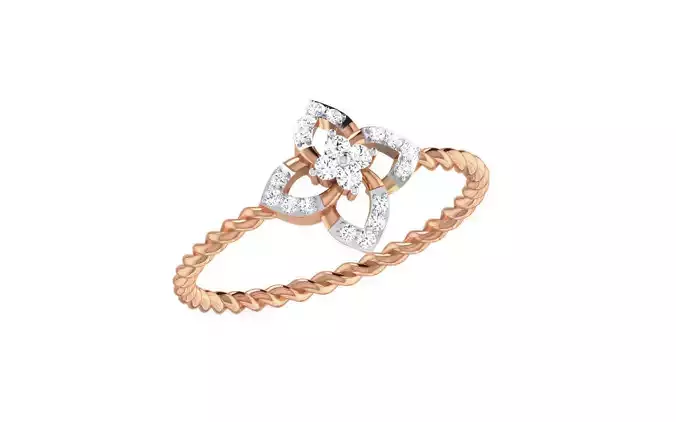 Women Diamond Ring 3dm stl render details